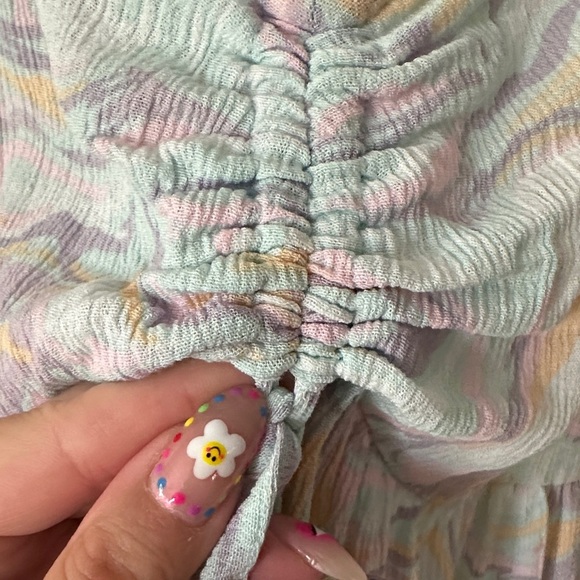 HIPPIE ROSE | Pastel Swirl Ruched Blouse - Picture 5 of 13
